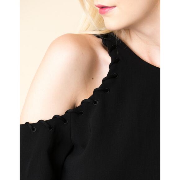 IRO Breen Black Crepe Cutout Long Sleeve Mini Dress Size 40 / Large / 8 Shift - Picture 7 of 13